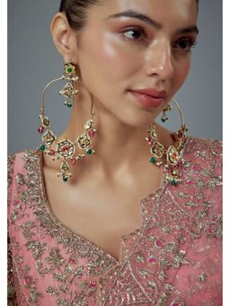 VIVINIA By Vidhi Mehra - Saadgi Gold Plated Multicolored Kundan Polki Womens Danglers Earrings