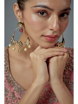 VIVINIA By Vidhi Mehra - Saadgi Gold Plated Multicolored Kundan Polki Womens Danglers Earrings