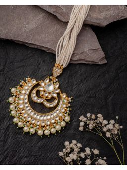VIVINIA By Vidhi Mehra - Gold Plated White Womens Kundan Polki Maangtikka