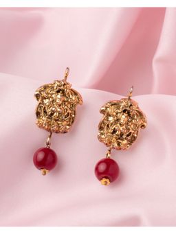 VIVINIA By Vidhi Mehra - Florence Gold Plated Red Womens Stud Earrings