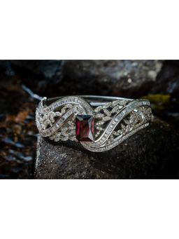 VIVINIA By Vidhi Mehra - Silver Plated Purple Womens Kada