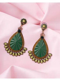 VIVINIA By Vidhi Mehra - Florence Gold Plated Green Womens Drop Earrings