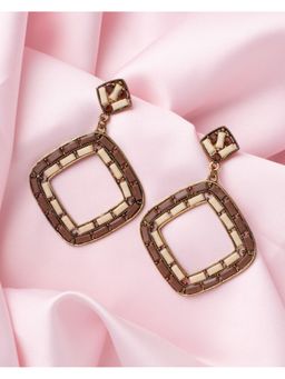 VIVINIA By Vidhi Mehra - Florence Gold Plated Brown Womens Dangle Earrings