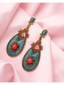 VIVINIA By Vidhi Mehra - Florence Gold Plated Blue Womens Dangle Earrings
