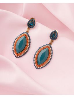 VIVINIA By Vidhi Mehra - Florence Gold Plated Blue Womens Dangle Earrings