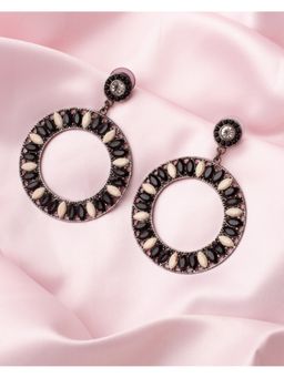 VIVINIA By Vidhi Mehra - Florence Silver Plated Black Womens Dangle Earrings