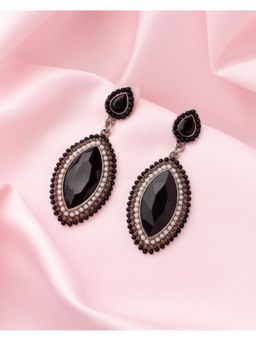 VIVINIA By Vidhi Mehra - Florence Silver Plated Black Womens Drop Earrings