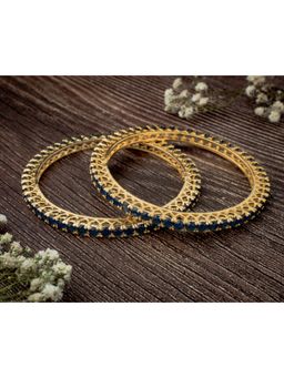 VIVINIA By Vidhi Mehra - Zia 2.0 Gold Plated Blue Womens Zircon A Bangles
