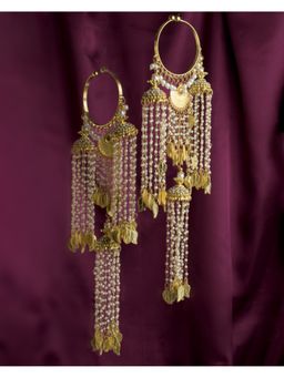 VIVINIA By Vidhi Mehra - Gold Plated White Womens Beaded Kaleeras