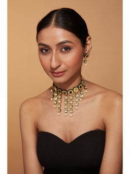 VIVINIA By Vidhi Mehra - Inaayat Gold Plated Multicolored Womens Kundan Polki Necklace Sets