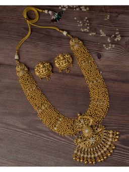 VIVINIA By Vidhi Mehra - Saadgi Gold Plated Womens Long Necklace Set With Earrings