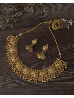 VIVINIA By Vidhi Mehra - Gold Plated Womens Choker Necklace Set With Earrings