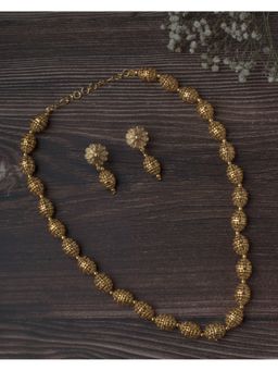 VIVINIA By Vidhi Mehra - Gold Plated Womens Temple Long Necklace Set With Earrings