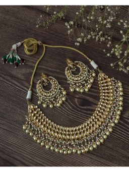 VIVINIA By Vidhi Mehra - Gold Plated Womens Kundan Choker Necklace Set With Earrings
