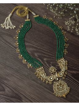 VIVINIA By Vidhi Mehra - Gold Plated Green Womens Kundan Long Necklace