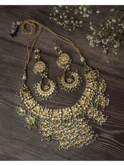 VIVINIA By Vidhi Mehra - Gold Plated Womens Kundan Choker Necklace Set With Earrings