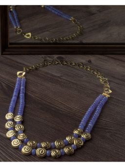 VIVINIA By Vidhi Mehra - Gold Plated Purple Womens Short Necklace