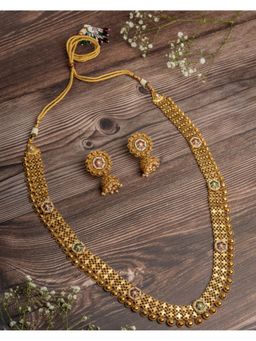 VIVINIA By Vidhi Mehra - Isvaraah 2.0 Gold Plated Long Necklace Set With Earrings