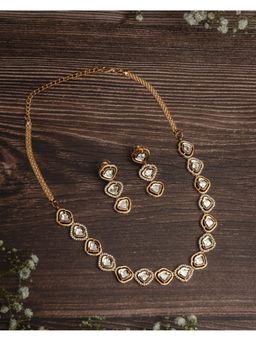 VIVINIA By Vidhi Mehra - Isvaraah 2.0 Gold Plated Diamond Short Necklace Set With Earrings