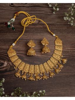 VIVINIA By Vidhi Mehra - Isvaraah 2.0 Gold Plated Short Necklace Set With Earrings