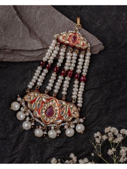 VIVINIA By Vidhi Mehra - Gold Plated Red Womens Kundan Polki Paasa