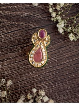 VIVINIA By Vidhi Mehra - Saadgi Gold Plated Multicolored Womens Kundan Polki Ring