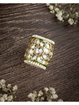 VIVINIA By Vidhi Mehra - Saadgi Gold Plated Womens Kundan Polki Ring