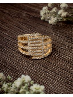 VIVINIA By Vidhi Mehra - Zia 2.0 Gold Plated Womens Zircon Ring