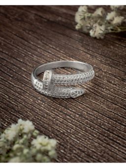 VIVINIA By Vidhi Mehra - Zia 2.0 Silver Plated Womens Zircon Ring