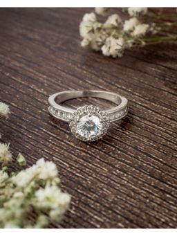 VIVINIA By Vidhi Mehra - Zia 2.0 Silver Plated Womens Zircon Ring