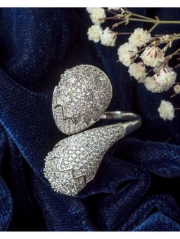 VIVINIA By Vidhi Mehra - Silver Plated Womens Zircon Ring
