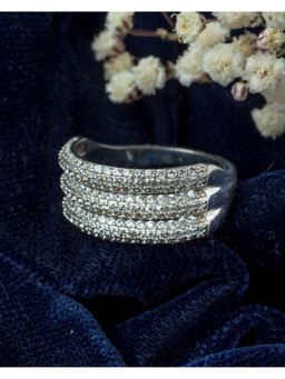VIVINIA By Vidhi Mehra - Silver Plated Womens Zircon Ring