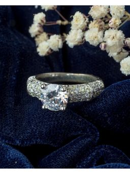VIVINIA By Vidhi Mehra - Silver Plated Womens Zircon Ring
