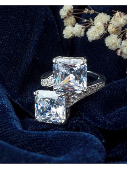 VIVINIA By Vidhi Mehra - Silver Plated Womens Zircon Ring