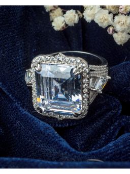 VIVINIA By Vidhi Mehra - Silver Plated Womens Zircon Ring