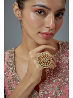 VIVINIA By Vidhi Mehra - Saadgi Gold Plated Kundan Polki Womens Ring