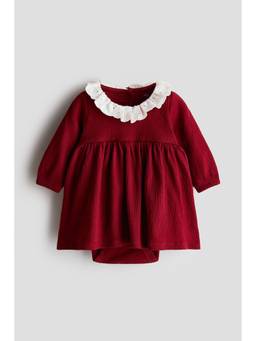H&M - Girls Red Crinkled Bodysuit Dress