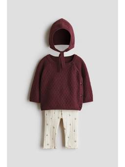 H&M - Kids Red 3-Piece Cotton Set