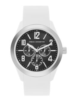 French Connection - Unisex Sazz Round Black Dial Analog Watch - FC04BW (M)