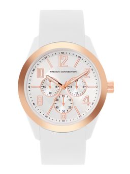 French Connection - Unisex Sazz Round Silver Dial Analog Watch - FC04W (M)