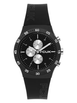 FCUK - Unisex Metrome Round Black Dial Analog Watch - FC199B (M)