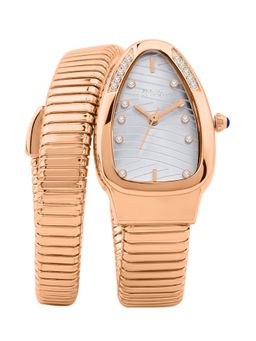 French Connection - Women Surpent Oval Silver Dial Analog Watch - FCN0189SRGM (M)