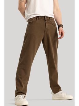 Snitch - Brown Plain Casual Jeans