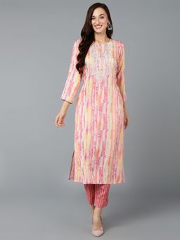 Vaamsi - Women Multicolor Viscose Rayon Printed regular Fit Kurta (VCK9271)
