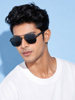 ROYAL SON - Black Polarized Retro Square Sunglasses