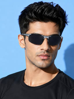 ROYAL SON - Black Polarized Sports Sunglasses