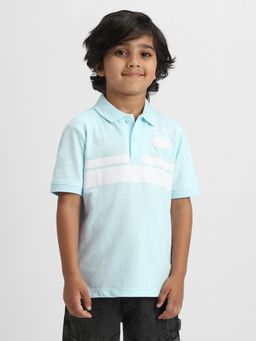 Nautinati - Blue Striped Cotton Polo T-shirt for Boys