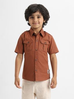 Nautinati - Brown Blue Cotton Shirt for Boys