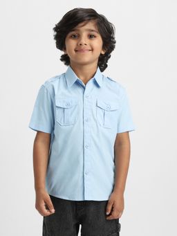 Nautinati - Light Blue Cotton Shirt for Boys