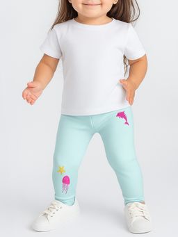 Nautinati - Girls Cotton Sea Creature Printed Leggings